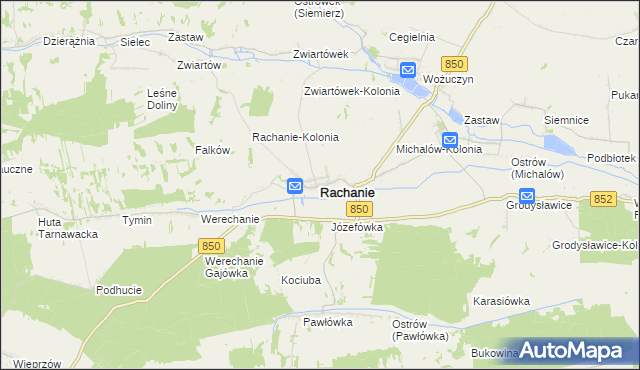 mapa Rachanie, Rachanie na mapie Targeo
