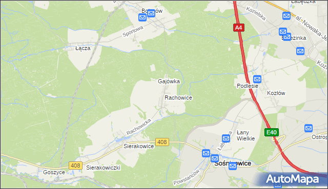 mapa Rachowice, Rachowice na mapie Targeo