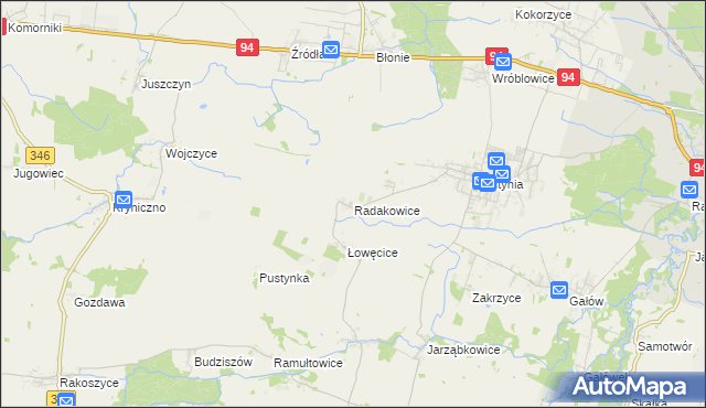 mapa Radakowice, Radakowice na mapie Targeo