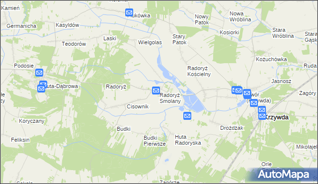 mapa Radoryż Smolany, Radoryż Smolany na mapie Targeo