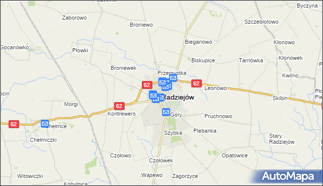 mapa Radziejów, Radziejów na mapie Targeo