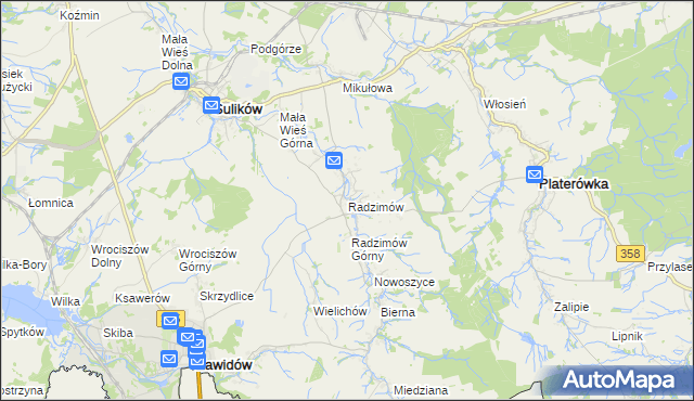 mapa Radzimów, Radzimów na mapie Targeo