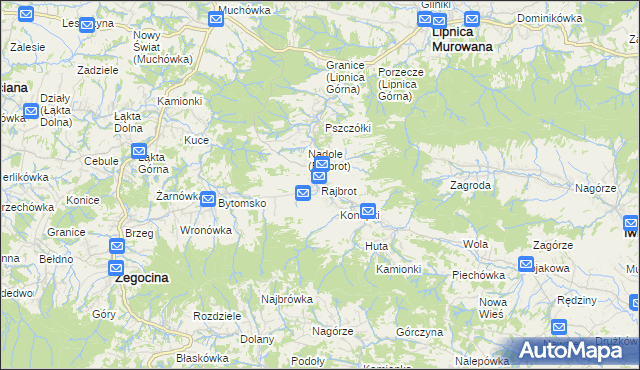 mapa Rajbrot, Rajbrot na mapie Targeo