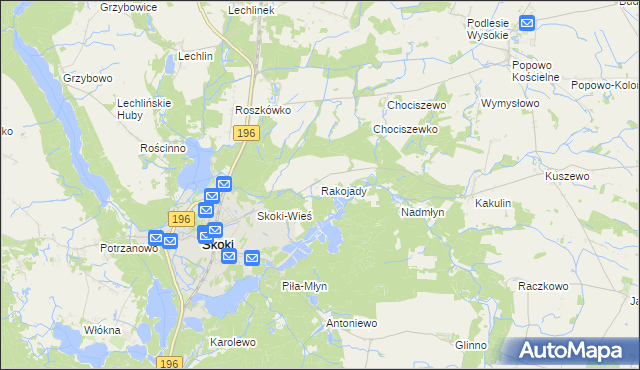 mapa Rakojady, Rakojady na mapie Targeo