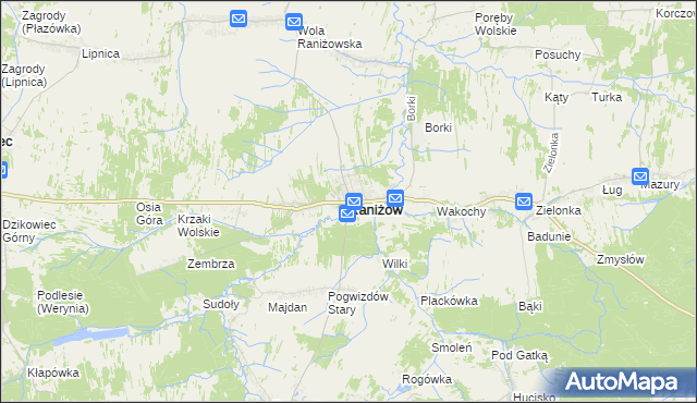 mapa Raniżów, Raniżów na mapie Targeo