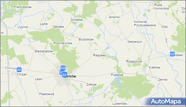 mapa Raszewy gmina Żerków, Raszewy gmina Żerków na mapie Targeo