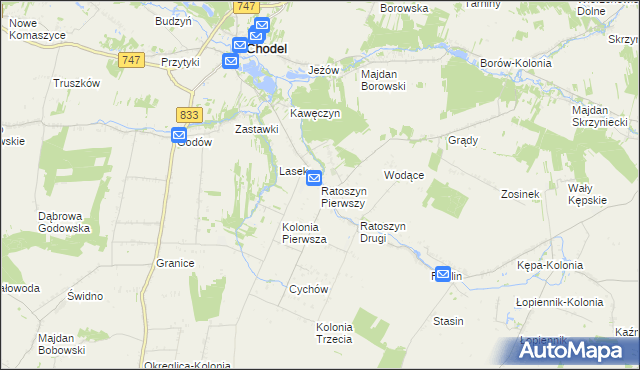 mapa Ratoszyn Pierwszy, Ratoszyn Pierwszy na mapie Targeo