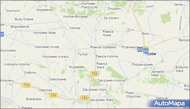mapa Rawica-Kolonia, Rawica-Kolonia na mapie Targeo