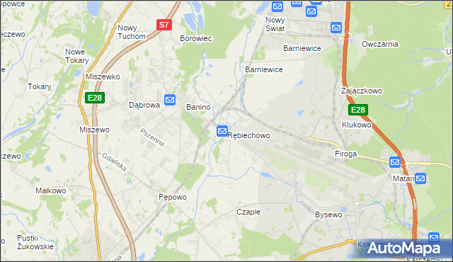 mapa Rębiechowo, Rębiechowo na mapie Targeo