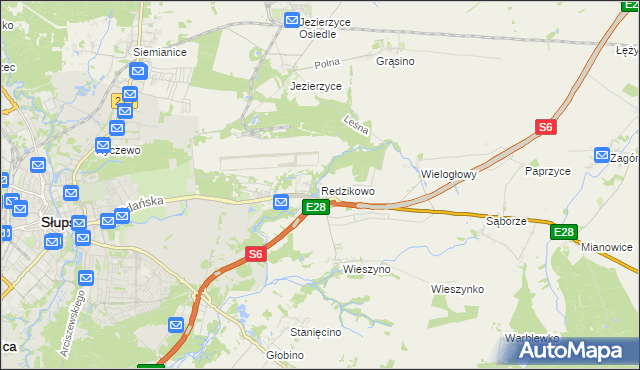 mapa Redzikowo, Redzikowo na mapie Targeo
