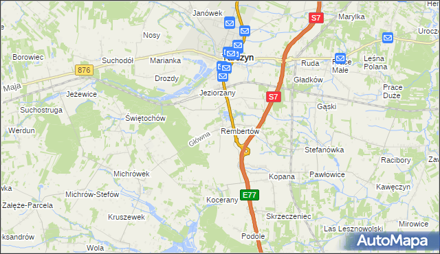 mapa Rembertów, Rembertów na mapie Targeo