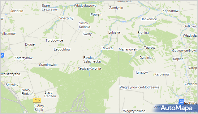 mapa Rewica Królewska, Rewica Królewska na mapie Targeo