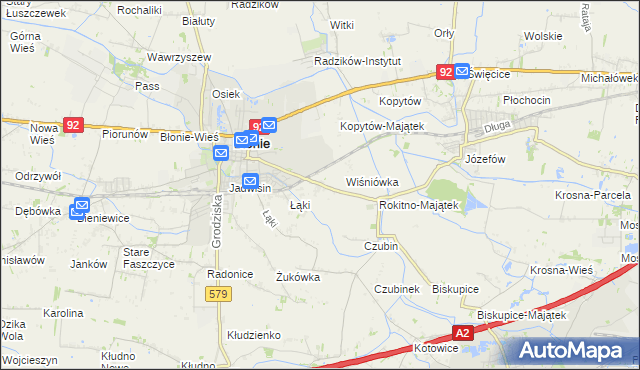 mapa Rokitno gmina Błonie, Rokitno gmina Błonie na mapie Targeo