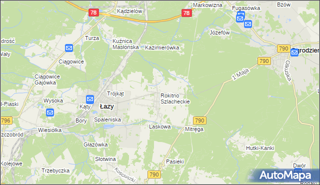 mapa Rokitno Szlacheckie, Rokitno Szlacheckie na mapie Targeo
