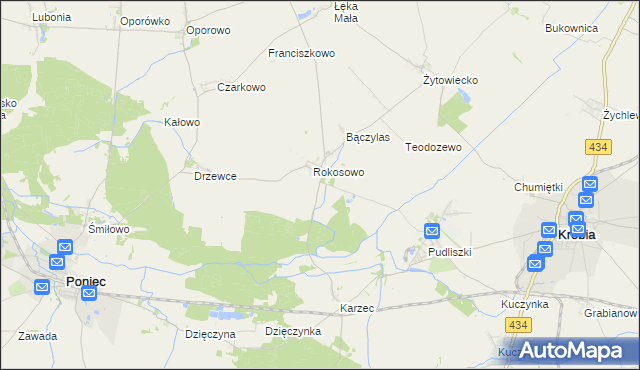 mapa Rokosowo Osada, Rokosowo Osada na mapie Targeo