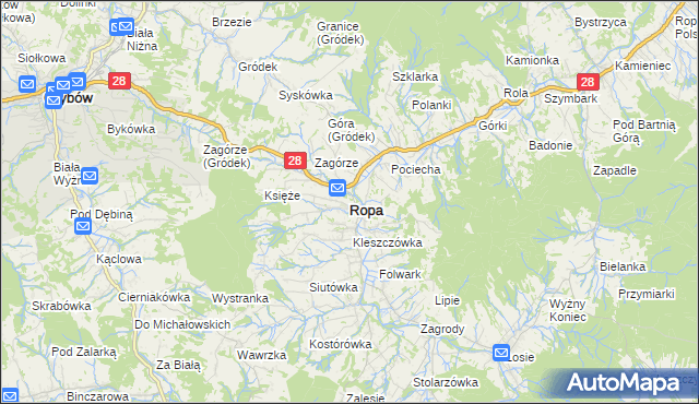 mapa Ropa, Ropa na mapie Targeo