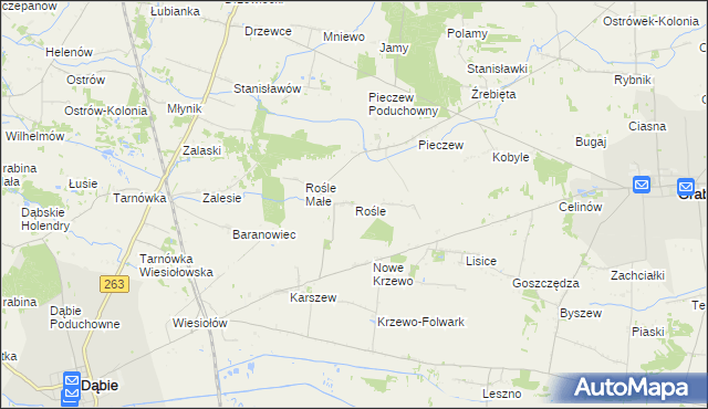 mapa Rośle, Rośle na mapie Targeo