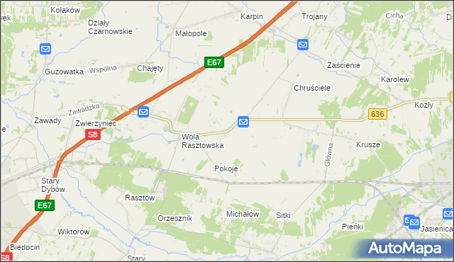 mapa Roszczep, Roszczep na mapie Targeo