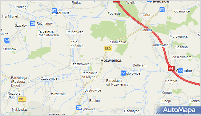 mapa Roźwienica, Roźwienica na mapie Targeo