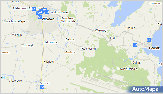 mapa Ruchocinek, Ruchocinek na mapie Targeo