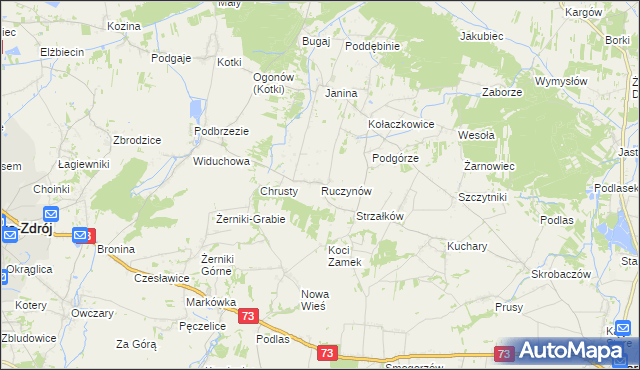 mapa Ruczynów, Ruczynów na mapie Targeo