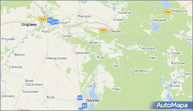mapa Ruda gmina Górzno, Ruda gmina Górzno na mapie Targeo