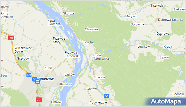 mapa Ruda Tarnowska, Ruda Tarnowska na mapie Targeo