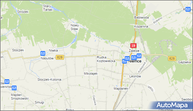 mapa Rudka Kozłowiecka, Rudka Kozłowiecka na mapie Targeo