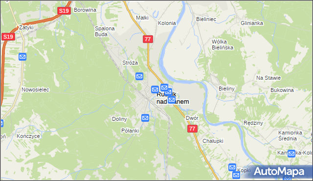 mapa Rudnik nad Sanem, Rudnik nad Sanem na mapie Targeo