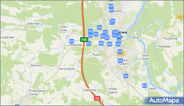 mapa Rudno gmina Nowa Sól, Rudno gmina Nowa Sól na mapie Targeo