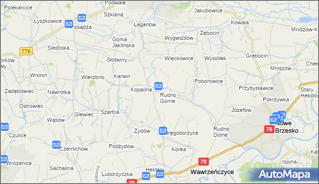 mapa Rudno Górne, Rudno Górne na mapie Targeo