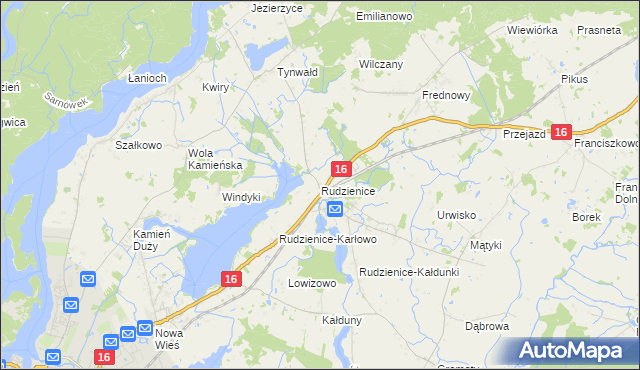 mapa Rudzienice, Rudzienice na mapie Targeo