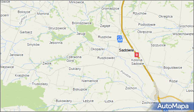 mapa Ruszkowiec, Ruszkowiec na mapie Targeo