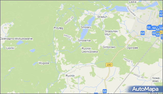 mapa Rychlik Leśniczówka, Rychlik Leśniczówka na mapie Targeo