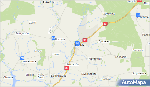 mapa Rychtal, Rychtal na mapie Targeo