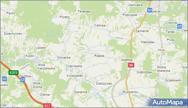 mapa Rzakta, Rzakta na mapie Targeo