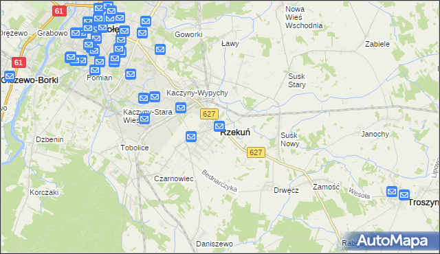 mapa Rzekuń, Rzekuń na mapie Targeo