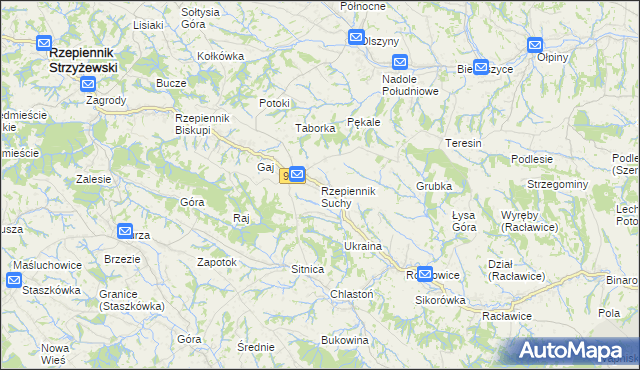 mapa Rzepiennik Suchy, Rzepiennik Suchy na mapie Targeo
