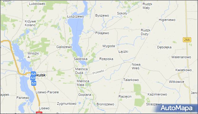 mapa Rzepiska gmina Piotrków Kujawski, Rzepiska gmina Piotrków Kujawski na mapie Targeo