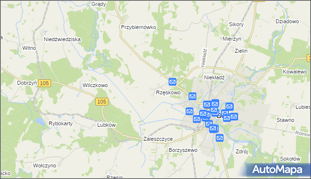 mapa Rzęskowo, Rzęskowo na mapie Targeo