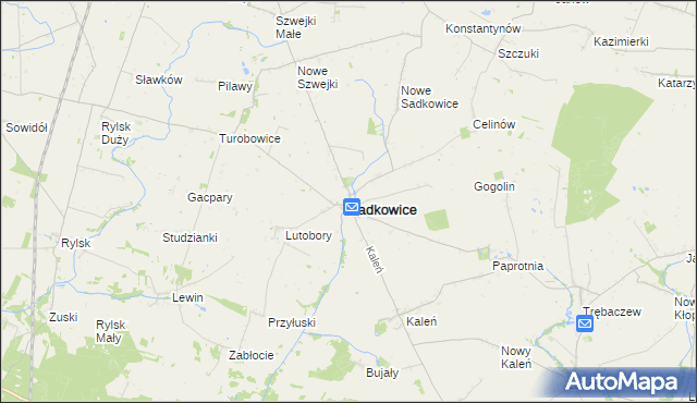 mapa Sadkowice powiat rawski, Sadkowice powiat rawski na mapie Targeo