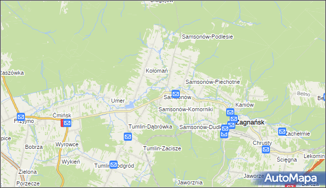 mapa Samsonów, Samsonów na mapie Targeo