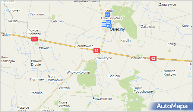 mapa Samszyce, Samszyce na mapie Targeo