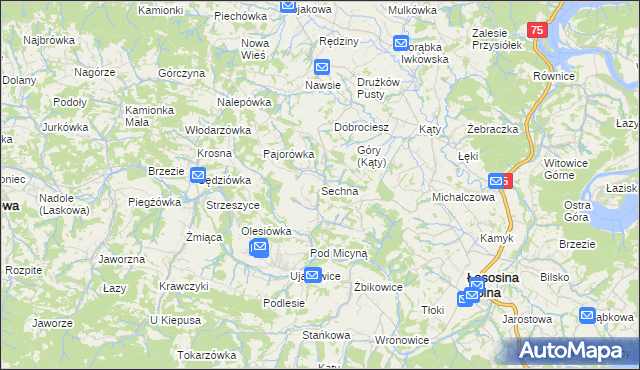 mapa Sechna, Sechna na mapie Targeo