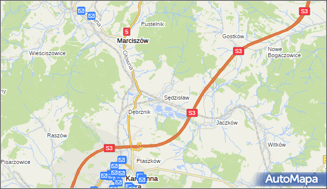 mapa Sędzisław, Sędzisław na mapie Targeo