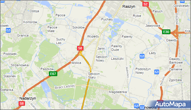 mapa Sękocin Nowy, Sękocin Nowy na mapie Targeo