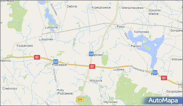 mapa Sękowo gmina Duszniki, Sękowo gmina Duszniki na mapie Targeo