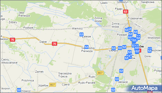 mapa Sięciaszka Pierwsza, Sięciaszka Pierwsza na mapie Targeo