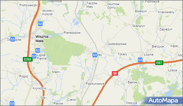 mapa Siedlec gmina Długołęka, Siedlec gmina Długołęka na mapie Targeo