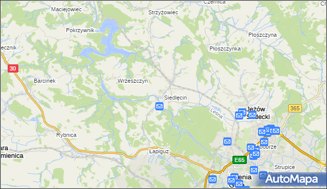 mapa Siedlęcin, Siedlęcin na mapie Targeo